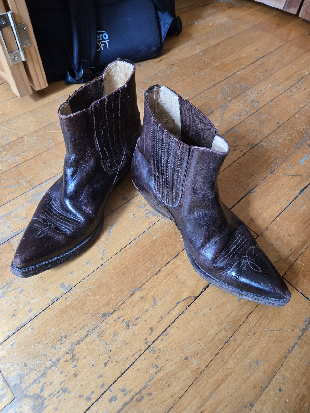 Brown Leather Sena Western Ankle Boots - Made In Spain - Picture 3 of 7